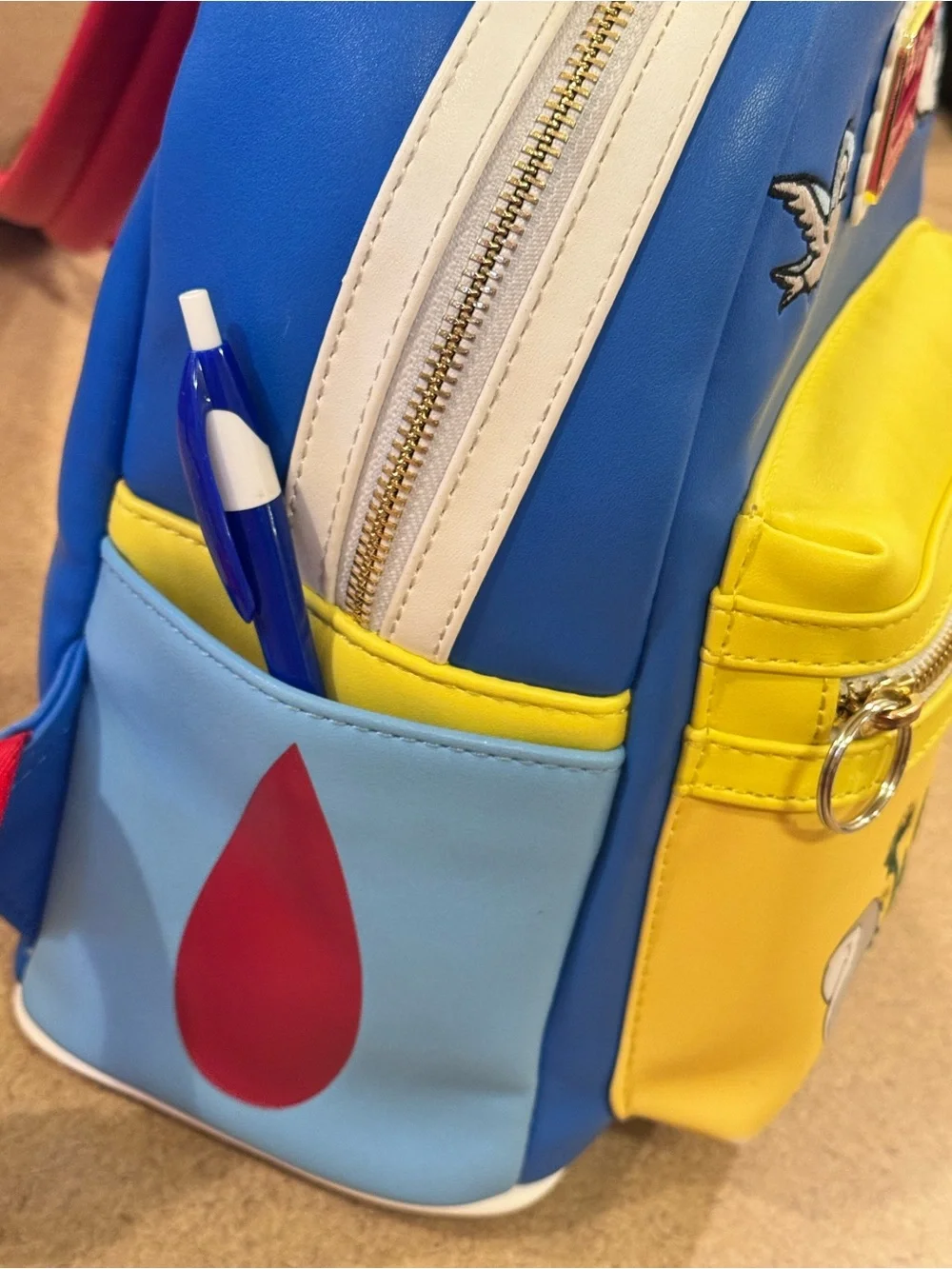 Disney by Loungefly Blue, Yellow & Red Snow White Vegan Leather Mini Backpack